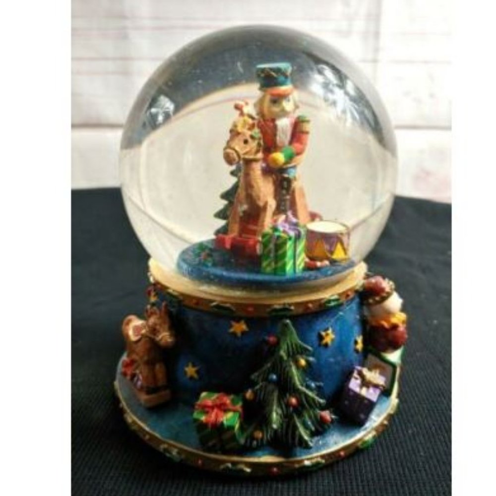 Vintage Musical Nutcracker Snow Globe